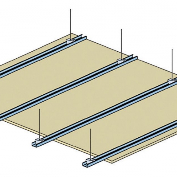 PKM_RAMPANT-CHARPENTE-BOIS_R30.fr_F47@400_1KHD18_AVEC-LAINE_SANS-SURCHARGE_L1000 - Plafond plaque de plâtre sur ossatures métalliques - plafonds isolants PKM - Knauf