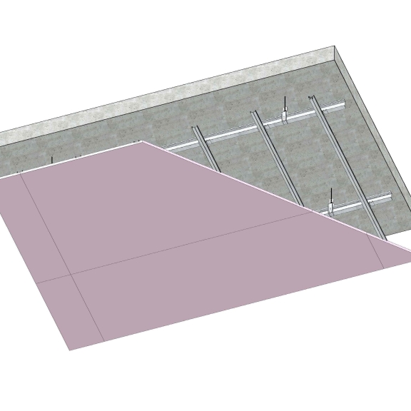 Plafond PKM - Dalle-béton - REI60 - KNAUF KF BA15 (FEU) - 15 mm - I-TEC 100 - L2800 – Knauf